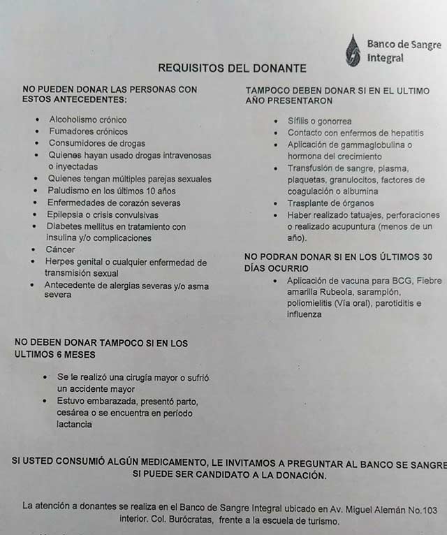 Urgen donadores de sangre tipo A en Xalapa Al Calor Político