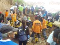 Tlapacoyan, Ver., 12 de agosto de 2015.- Cerca de las 16:00 horas de este miércoles, a la altura de la congregación de La Palmilla, acudieron paramédicos y elementos de auxilio a rescatar al joven Jaime López que se encontraba bajo un alud de tierra.