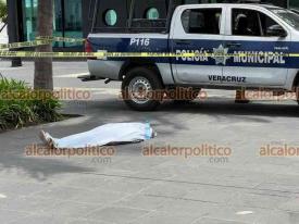Veracruz, Ver., 23 de junio de 2024.- Mujer de 75 aos se desploma en el paseo del Malecn, al parecer por un paro cardaco. La zona fue acordonada.