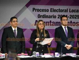 Xalapa, Ver., 7 de noviembre de 2024.- En sesin solemne efectuada en el Museo de Antropologa de Xalapa, qued instalado el consejo general del OPLE para el proceso electoral local ordinario 2024-2025.