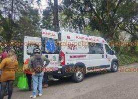 Teocelo, Ver., 15 de noviembre de 2024.- Auto termin volcado despus de que presuntamente al quedarse sin frenos choc contra talud, en la carretera Teocelo-Ixhuacn, a la altura de Texin. Ocupantes no requirieron hospitalizacin.
